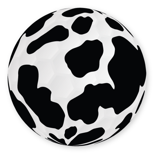 cow print golf ball design